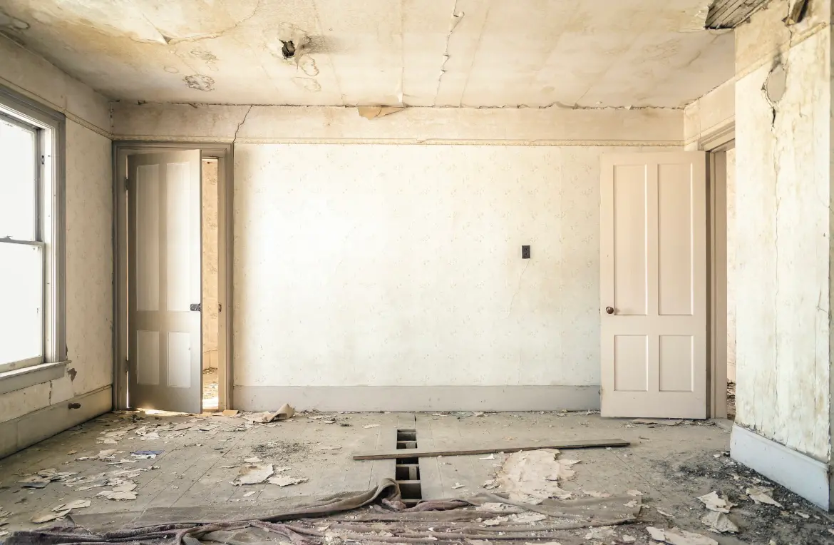 Waste disposal crew managing a cleanout project in North Alamo